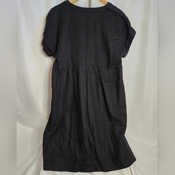 Briggs Linen Blend V-Neck Dress with Pockets | Size Med - Picture 5 of 11